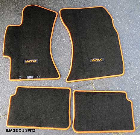 set of four carpeted floor mats, 2013 subaru impreza wrx spe special edition