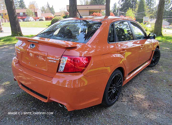 rear spoiler 2013 wrx tangerine orange special edition 4 door sedan