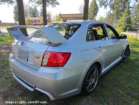 rear view with spoiler 2013 subaru impreza wrx sti 4 dr sedan