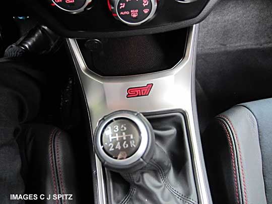 2014 subaru impreza wrx sti cconsole, 6 speed manul shifter, illuminated STI logo