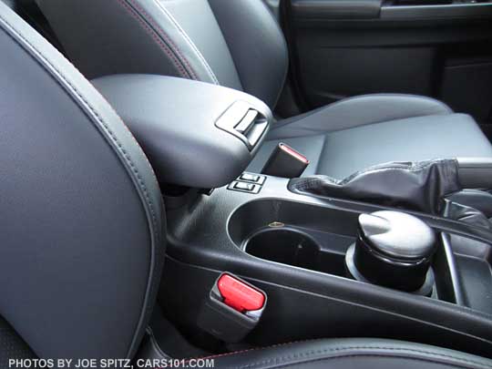 optional popup armrest extension, 2015 wrx and sti