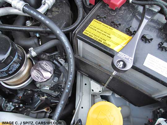 wrx and sti optional SPT battery tie down and oil filler cap