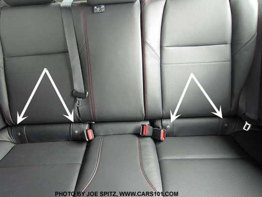 2016 and 2015 WRX and STI Child Seat LATCH- lower anchors shown