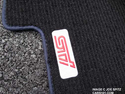 close-up of the 2015 STI Launch Edition standard carpeted floor mat