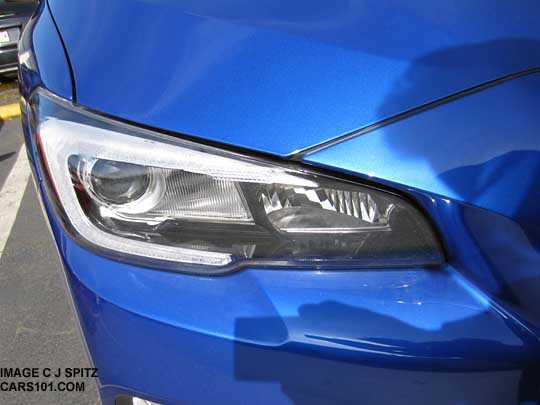 2015 WRX Limited headlight with LEDs, black interior surround