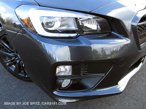 2015 wrx limited headlight with black inner bezel, dark gray shown