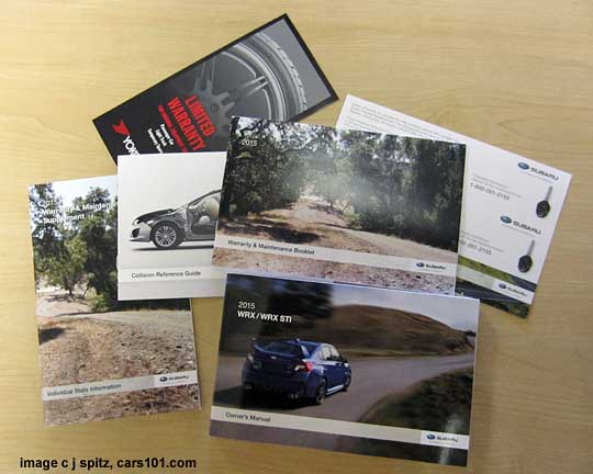2015 WRX and STI owner's manuals