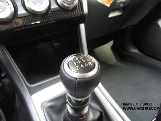 WRX shift knob, leather wrapped, gray shift pettern