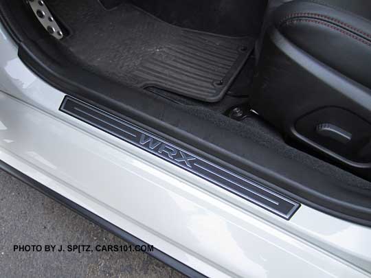 2015 WRX and STI optional side door sill plate, driver's door shown