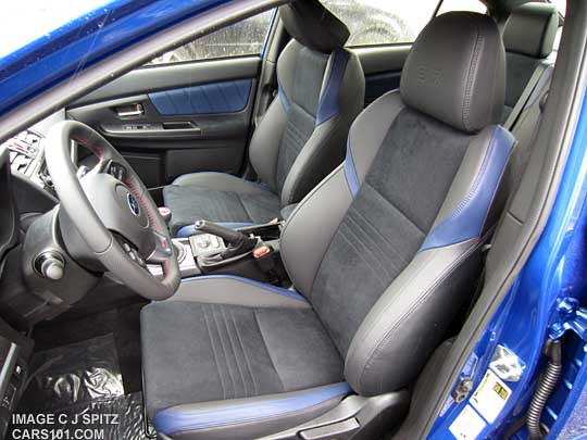 2015 STI Launch Edition drivers seat, alcantara with blue leather bolsters