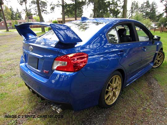 WR Blue STI Launch Edition rear spoiler