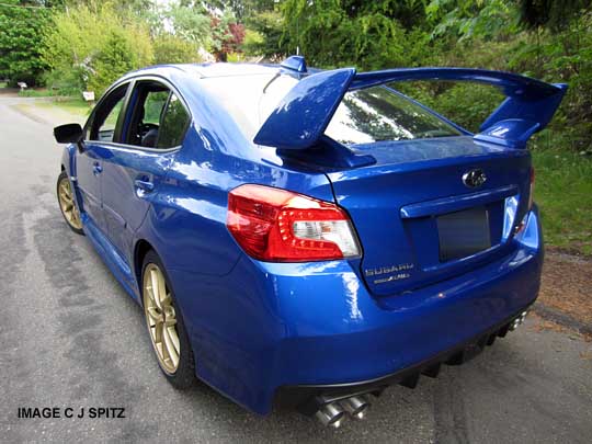 WR Blue STI Launch Edition rear spoiler