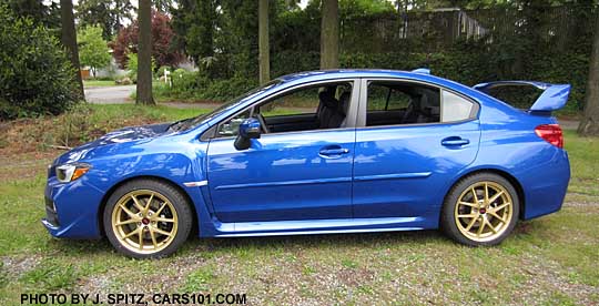 2015 STI Launch Edition- only 1000 made, all WR Blue with gold 18" BBS alloys, optional body side moldings
