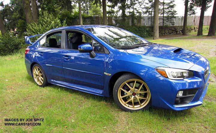 2015 STI Launch Edition- only 1000 made, all WR Blue with gold 18" BBS alloys, optional body side moldings