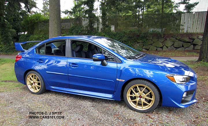 2015 STI Launch Edition- only 1000 made, all WR Blue with gold 18" BBS alloys, optional body side moldings