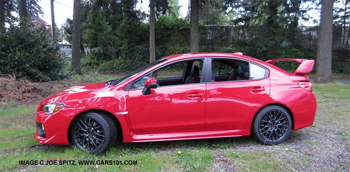 side view 2015 Subaru WRX STI, Lighting Red