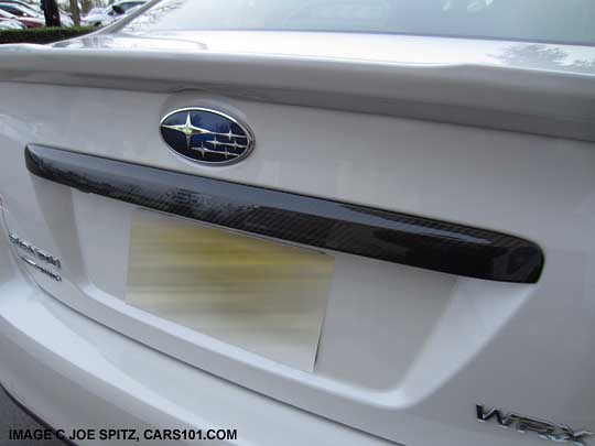 2015 WRX, STI optional STP trunk trim, carbon fiber-like