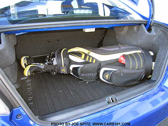 2015 WRX and STI trunk easily fits golf clubs