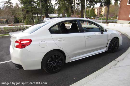 side view crystal white 2015 subaru wrx sedan