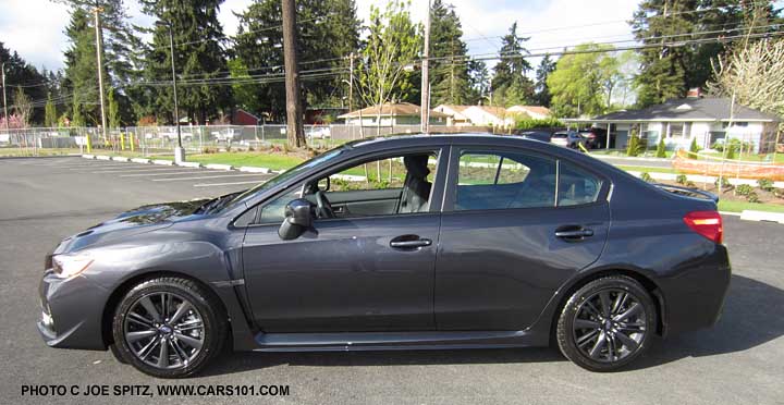 2015 dark gray subaru wrx side view