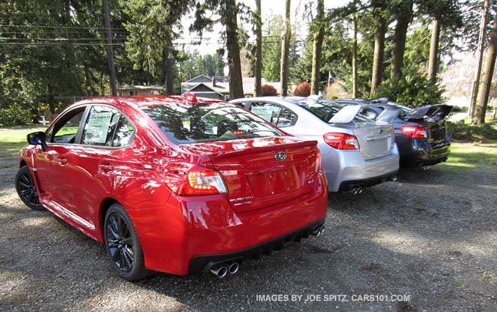 2015 wrx and side in a row