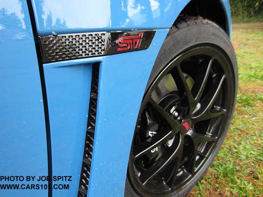 2016 Subaru WRX STI Series.HyperBlue 18" STI BBS black alloy wheel