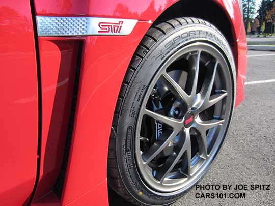 2016 Pure Red STI Limited and 18" BBS alloy wheel