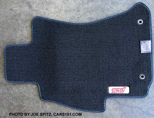 2016 Subaru WRX STI Series.HyperBlue floor mat with hyperblue edge stitching