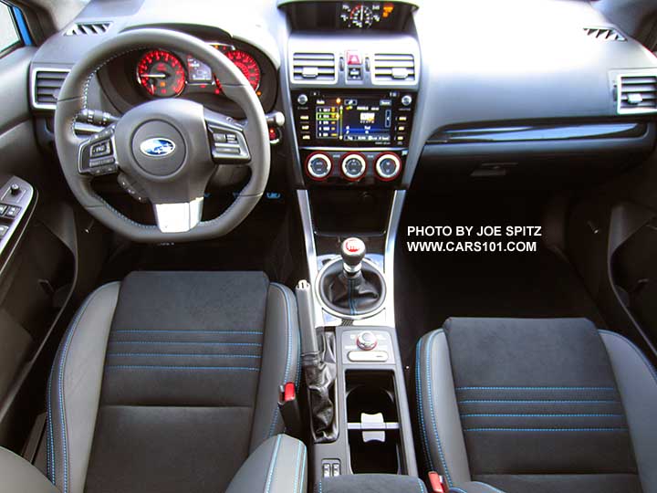 2016 Subaru WRX STI Series.Hyperblue interior seats, dashboard, center console