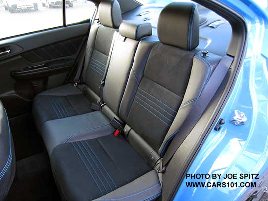 2016 Subaru WRX STI Series.Hyperblue rear seat with hyperblue stitching