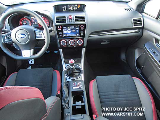 2016 Subaru STI with black alcantara material, 6.2" audio system with physical buttons