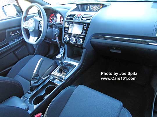 2016 WRX Premium interior- notice the 6.2" audio screen with physical buttons
