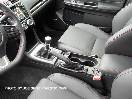 2016 Subaru WRX Limited, manual transmission, manual parking brake, cupholders