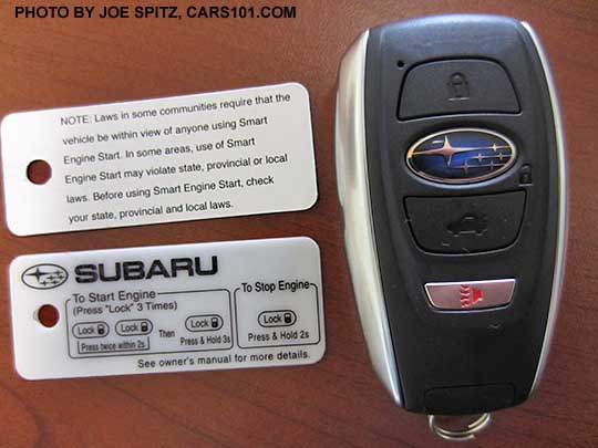 2016 WRX Limited CVT optional remote engine start keyfob and instructions