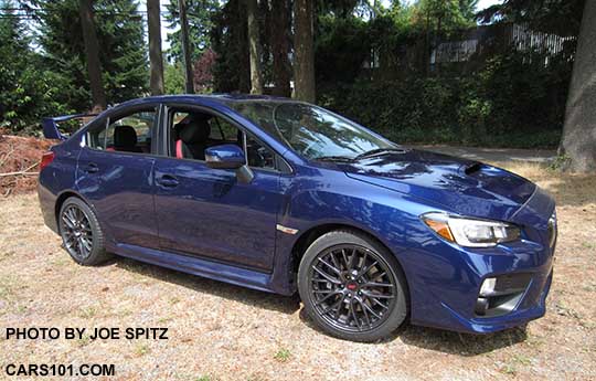 2016 Subaru WRX STI lapis blue with tall spoiler