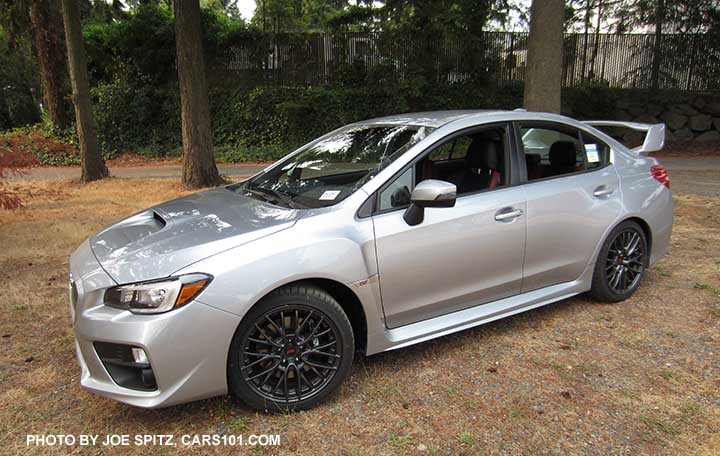 2016 ice silver 2016 Subaru WRX STI, tall rear spoiler