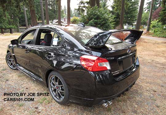 2016 Subaru STI Limited, 18" BBS alloys, crystal black, tall rear spoiler,optional side moldings and rear aero splash guards