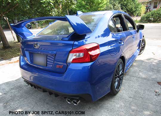 2016 subaru WRX STI, rear view, World Rally WR Blue