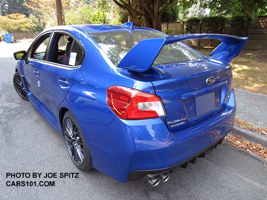 2016 Subaru Impreza STI rear view, WR Blue  shown