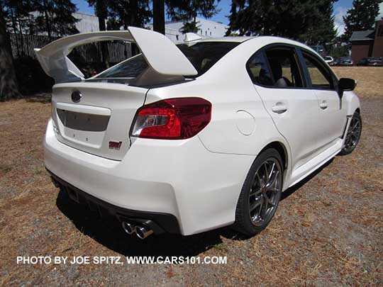 2016 white STI Limited with tall wing spoiler