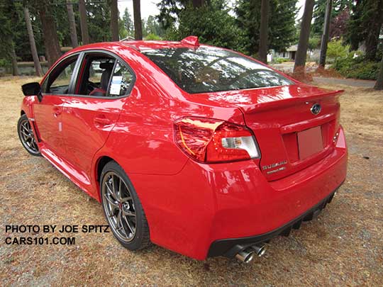 rear view 2016 STI Limited with new for 2016 small trunk lip spoiler