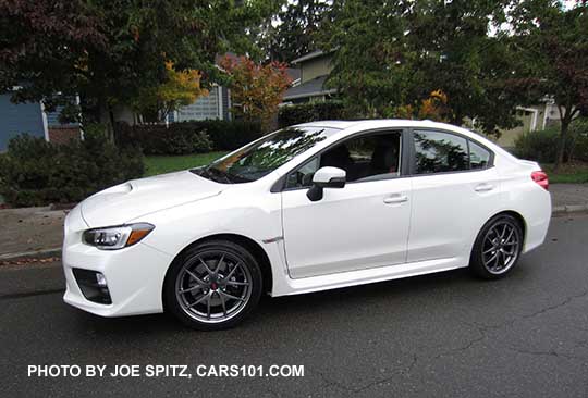 2016 STI Limited with small lip spoiler, white shown