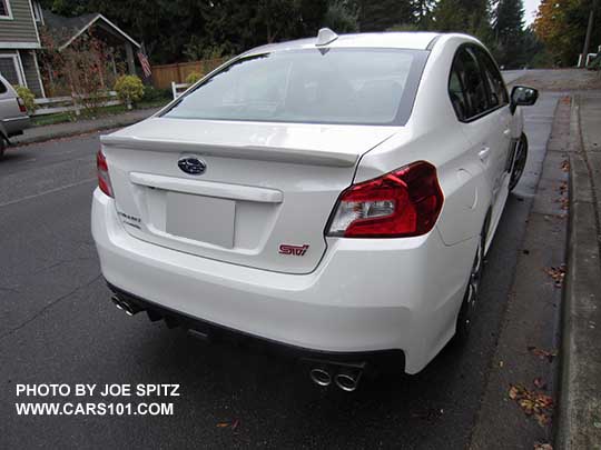 2016 STI Limited with small lip spoiler, white shown