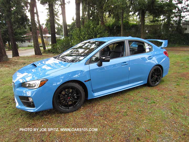 side view 2016 Subaru WRX STI Series.HyperBlue