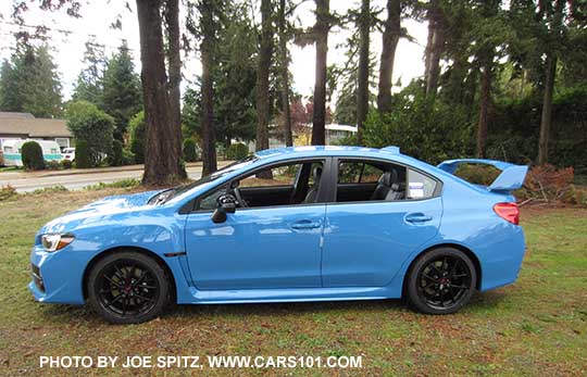 profile view 2016 Subaru WRX STI Series.HyperBlue
