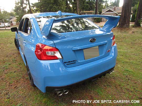 rear view 2016 Subaru WRX STI Series.HyperBlue