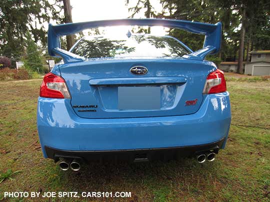 trunk and spoiler, 2016 Subaru WRX STI Series.HyperBlue