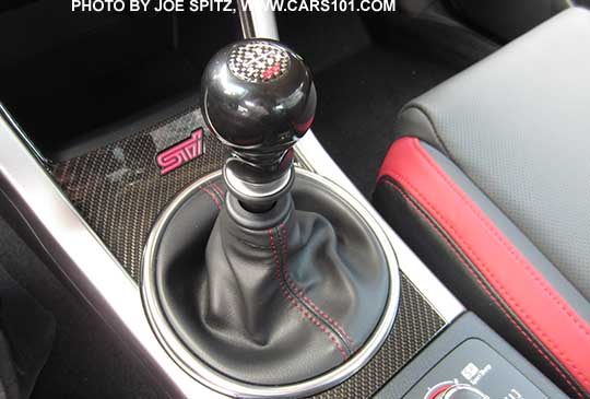 2016 Subaru WRX and STI optional black Duracon shift knob. STI shown.