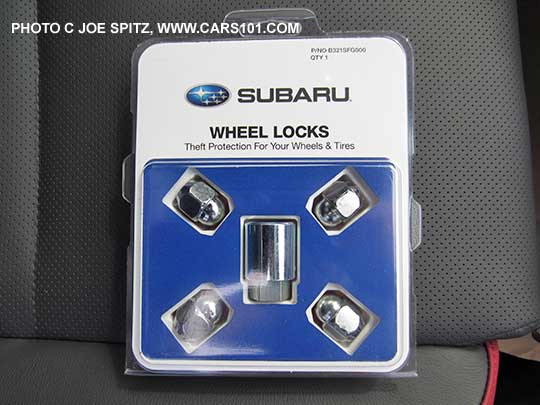 optional Subaru wheel locks
