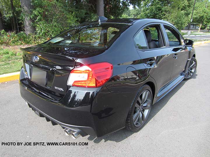 2016 Subaru WRX Limited, 18" 5 split-spoke alloys, rear lip spoiler, crystal black silica shown